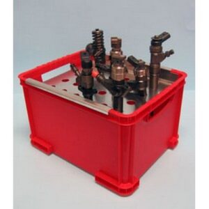 Box with plate to move injectors